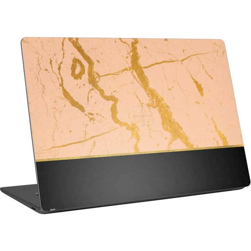 Pink Gold and Black Marble Surface Laptop 4 15in Skin