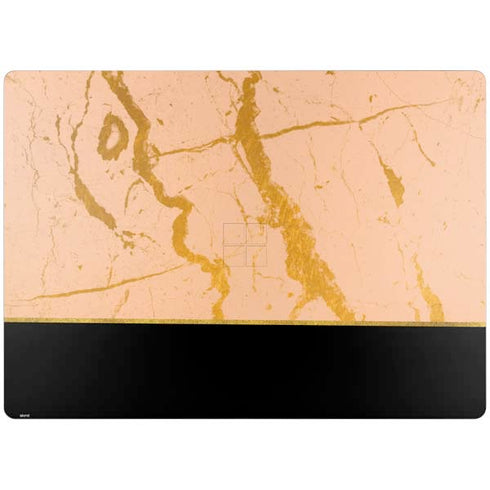 Pink Gold and Black Marble Surface Laptop 4 15in Skin