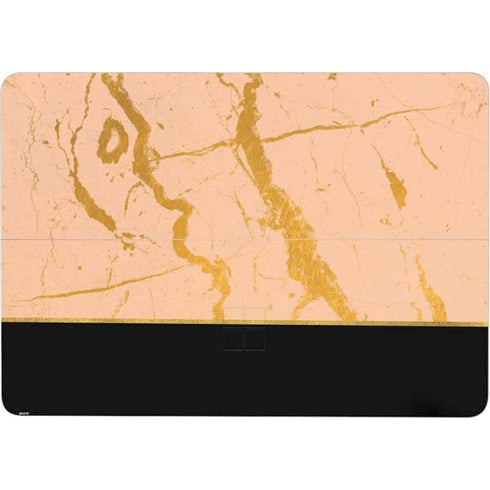 Pink Gold and Black Marble Surface Laptop Studio Skin
