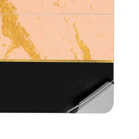 Pink Gold and Black Marble Surface Laptop Studio Skin