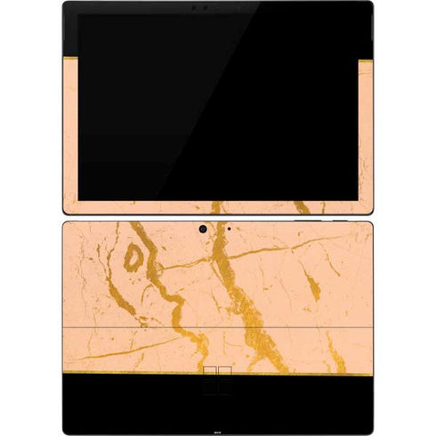 Pink Gold and Black Marble Surface Pro 7 Skin