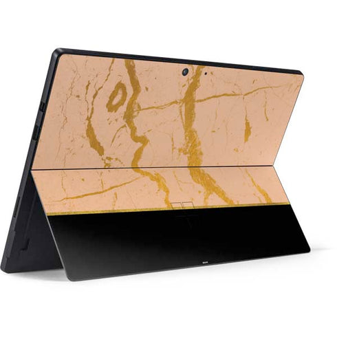 Pink Gold and Black Marble Surface Pro 7 Skin