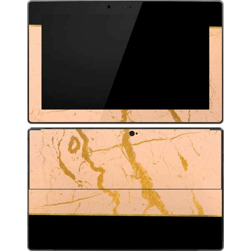 Pink Gold and Black Marble Surface Pro Tablet Skin