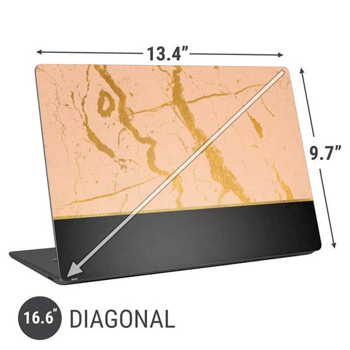 Pink Gold and Black Marble Universal Laptop 16.6in (13.4 x 9.7in) Skin