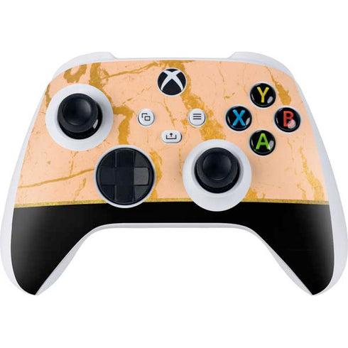 Pink Gold and Black Marble Xbox Series S Controller Skin