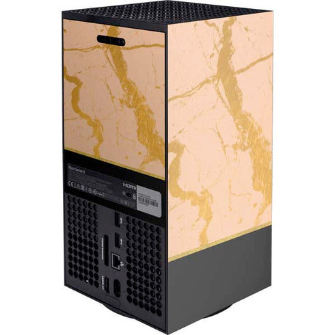 Pink Gold and Black Marble Xbox Series X Console Skin