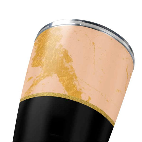 Pink Gold and Black Marble Yeti 20oz Tumbler Skin