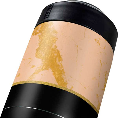 Pink Gold and Black Marble Yeti Colster Can Insulator Skin