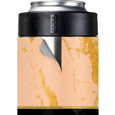 Pink Gold and Black Marble Yeti Colster Can Insulator Skin