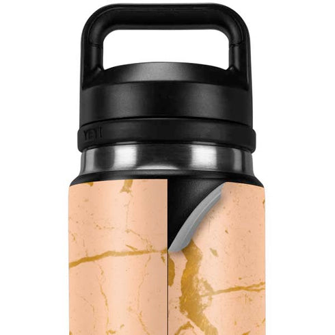 Pink Gold and Black Marble YETI Rambler 26oz Bottle Skin