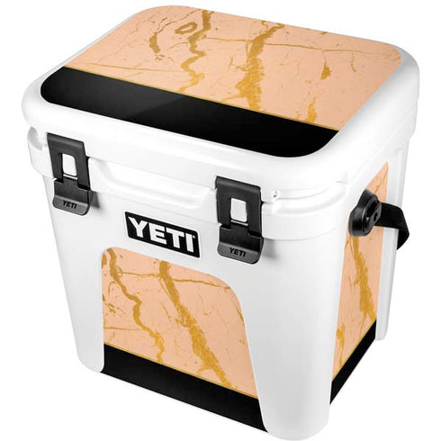 Pink Gold and Black Marble YETI Roadie 24 Hard Cooler Skin