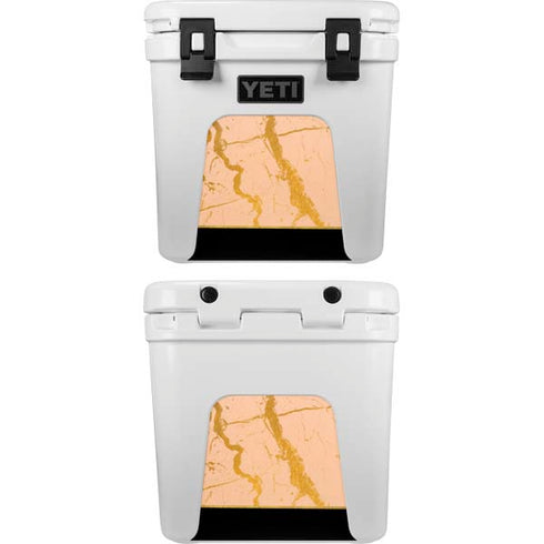 Pink Gold and Black Marble YETI Roadie 24 Hard Cooler Skin