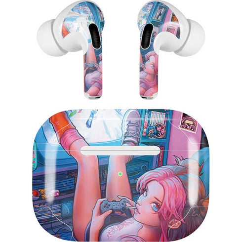 Pink Hair Anime Gamer Girl by Ivy Dolamore AirPods Pro 2nd Gen Skin