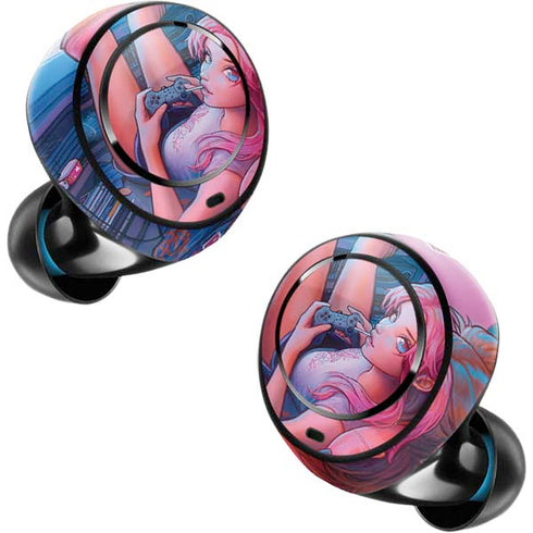 Pink Hair Anime Gamer Girl by Ivy Dolamore Amazon Echo Buds Skin