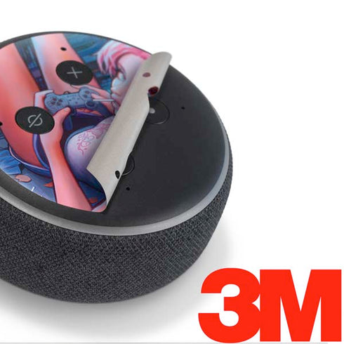 Pink Hair Anime Gamer Girl by Ivy Dolamore Amazon Echo Dot Skin