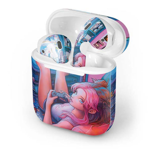 Pink Hair Anime Gamer Girl by Ivy Dolamore Apple AirPods Skin