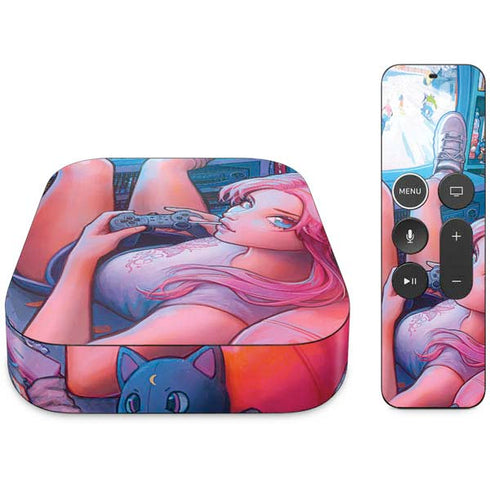 Pink Hair Anime Gamer Girl by Ivy Dolamore Apple TV Skin