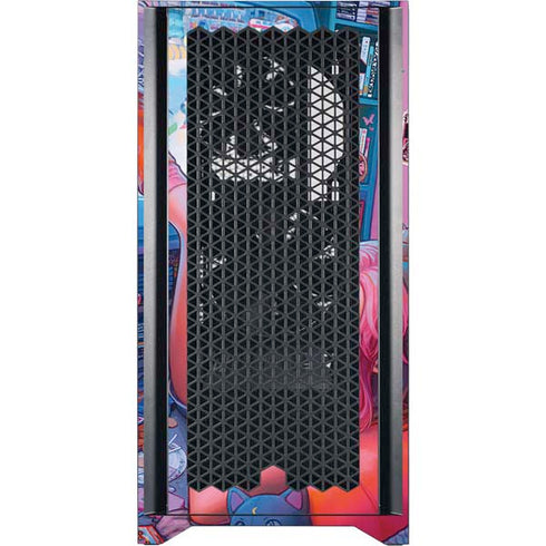 Pink Hair Anime Gamer Girl by Ivy Dolamore Corsair 4000D Tempered Glass Mid-Tower ATX Case Skin
