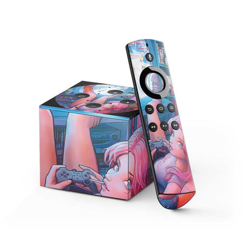 Pink Hair Anime Gamer Girl by Ivy Dolamore Fire TV Cube Skin