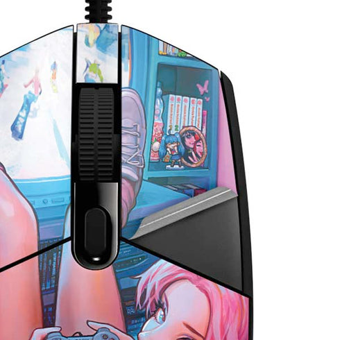 Pink Hair Anime Gamer Girl by Ivy Dolamore G203 Prodigy RGB Wired Gaming Mouse Skin