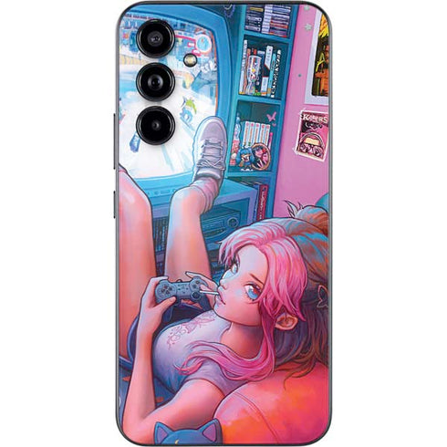 Pink Hair Anime Gamer Girl by Ivy Dolamore Galaxy A54 5G Skin