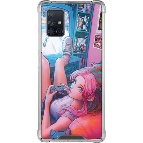Pink Hair Anime Gamer Girl by Ivy Dolamore Galaxy A71 5G Clear Case