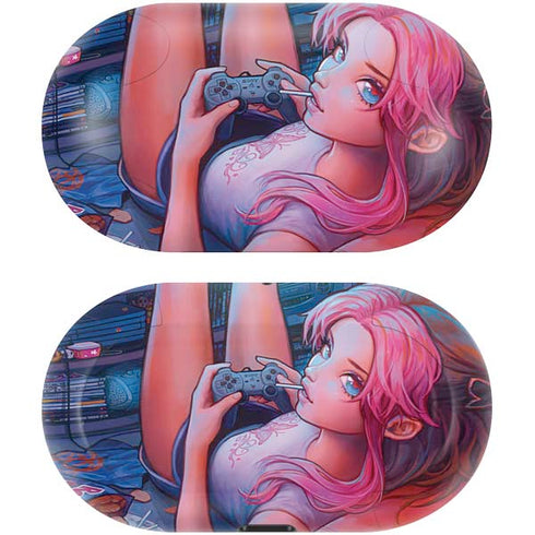 Pink Hair Anime Gamer Girl by Ivy Dolamore Galaxy Buds Skin
