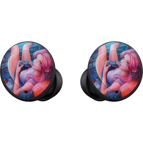 Pink Hair Anime Gamer Girl by Ivy Dolamore Galaxy Buds Skin