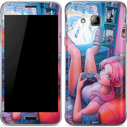 Pink Hair Anime Gamer Girl by Ivy Dolamore Galaxy J3 Skin