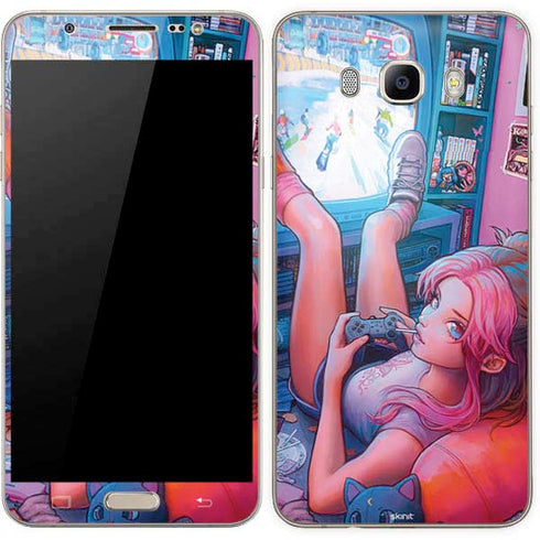Pink Hair Anime Gamer Girl by Ivy Dolamore Galaxy J7 Skin