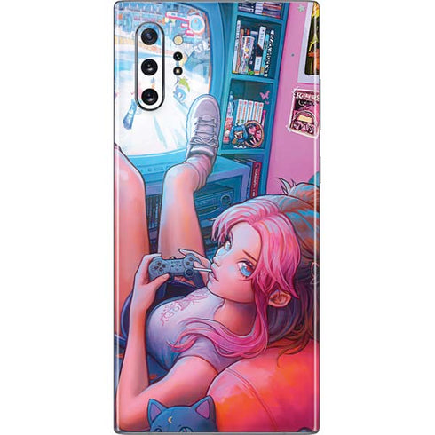 Pink Hair Anime Gamer Girl by Ivy Dolamore Galaxy Note 10 Plus Skin
