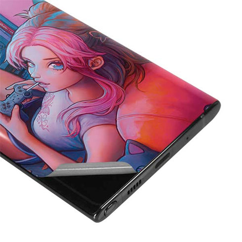 Pink Hair Anime Gamer Girl by Ivy Dolamore Galaxy Note 10 Plus Skin