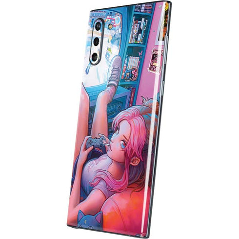 Pink Hair Anime Gamer Girl by Ivy Dolamore Galaxy Note 10 Skin