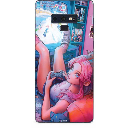 Pink Hair Anime Gamer Girl by Ivy Dolamore Galaxy Note 9 Skin