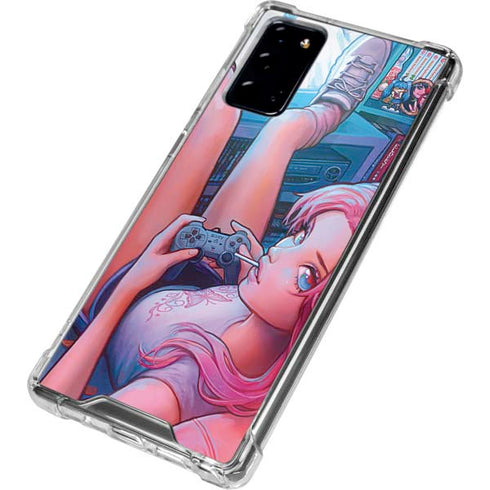 Pink Hair Anime Gamer Girl by Ivy Dolamore Galaxy Note20 5G Clear Case
