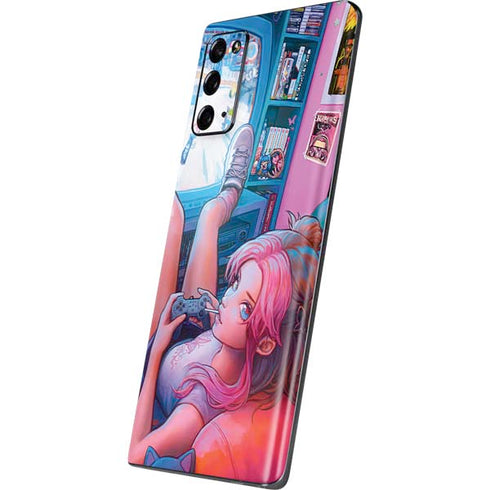 Pink Hair Anime Gamer Girl by Ivy Dolamore Galaxy Note20 5G Skin