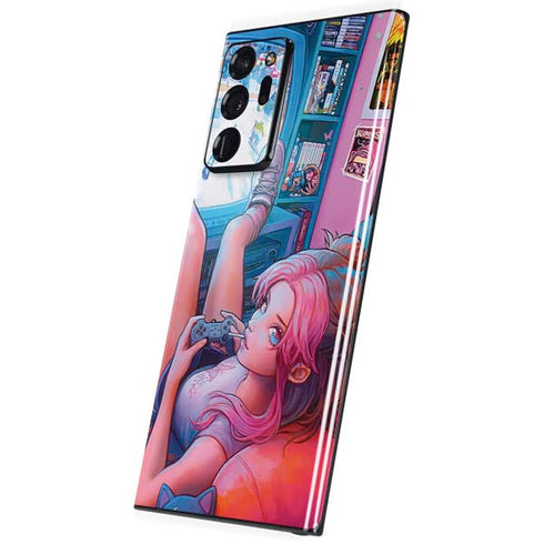 Pink Hair Anime Gamer Girl by Ivy Dolamore Galaxy Note20 Ultra 5G Skin