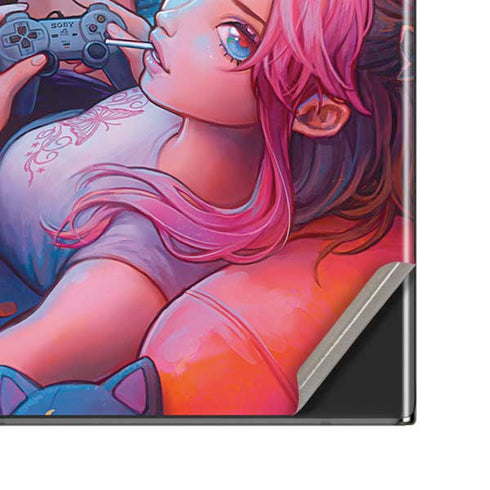 Pink Hair Anime Gamer Girl by Ivy Dolamore Galaxy Note20 Ultra 5G Skin