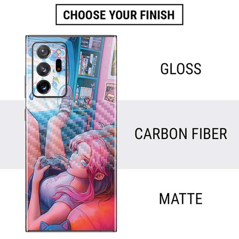Pink Hair Anime Gamer Girl by Ivy Dolamore Galaxy Note20 Ultra 5G Skin