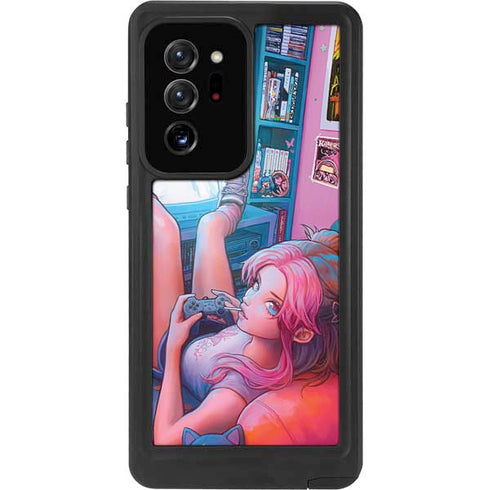 Pink Hair Anime Gamer Girl by Ivy Dolamore Galaxy Note20 Ultra 5G Waterproof Case