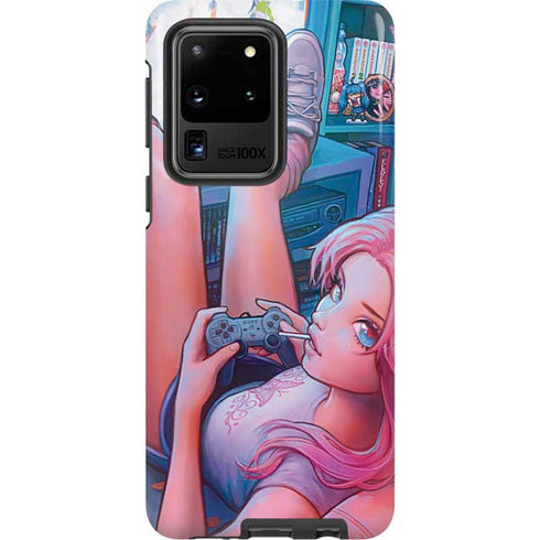 Pink Hair Anime Gamer Girl by Ivy Dolamore Galaxy S20 Ultra 5G Pro Case