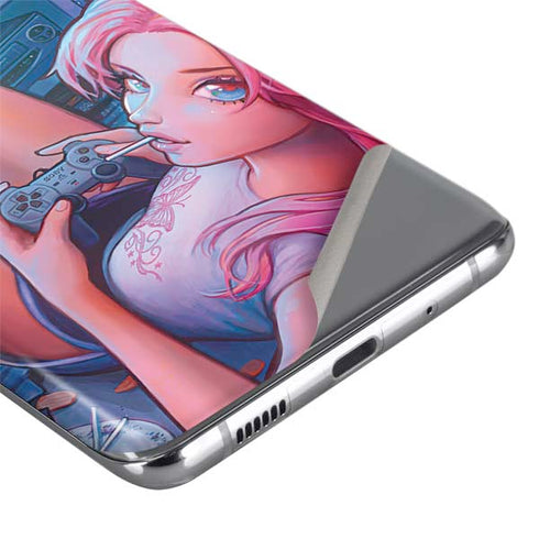 Pink Hair Anime Gamer Girl by Ivy Dolamore Galaxy S20 Ultra 5G Skin