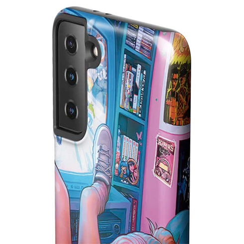 Pink Hair Anime Gamer Girl by Ivy Dolamore Galaxy S21 FE Pro Case
