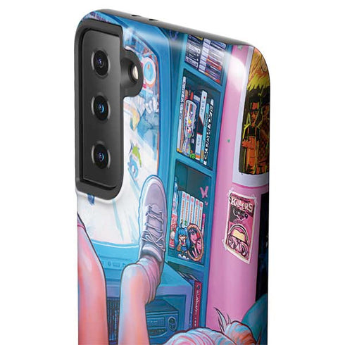 Pink Hair Anime Gamer Girl by Ivy Dolamore Galaxy S21 Plus 5G Pro Case