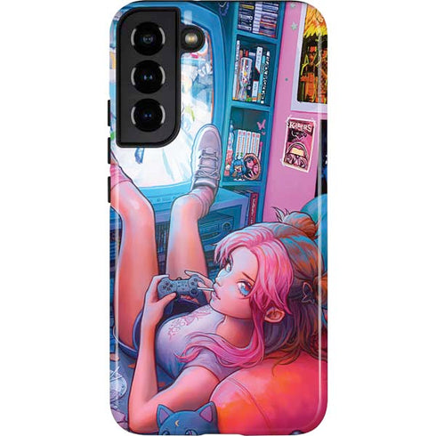 Pink Hair Anime Gamer Girl by Ivy Dolamore Galaxy S22 Plus Pro Case