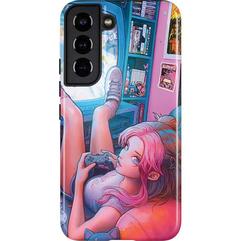 Pink Hair Anime Gamer Girl by Ivy Dolamore Galaxy S22 Pro Case