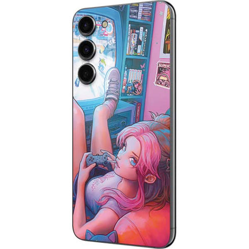 Pink Hair Anime Gamer Girl by Ivy Dolamore Galaxy S23 Plus Skin