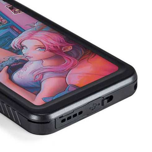 Pink Hair Anime Gamer Girl by Ivy Dolamore Galaxy S23 Plus Waterproof Case