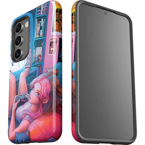 Pink Hair Anime Gamer Girl by Ivy Dolamore Galaxy S23 Pro Case