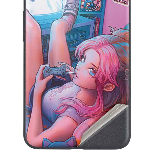 Pink Hair Anime Gamer Girl by Ivy Dolamore Google Pixel 4a 5G Skin